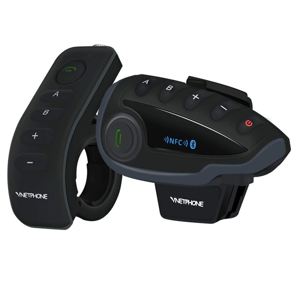Vnetphone V8 BT 3.0 Bluetooth Intercom Motorcycle Helmet Waterproof Interphone Headset 5 Riders up to 1200M Wireless communication Walkie Talkie Connecting to MP3/GPS & FM 