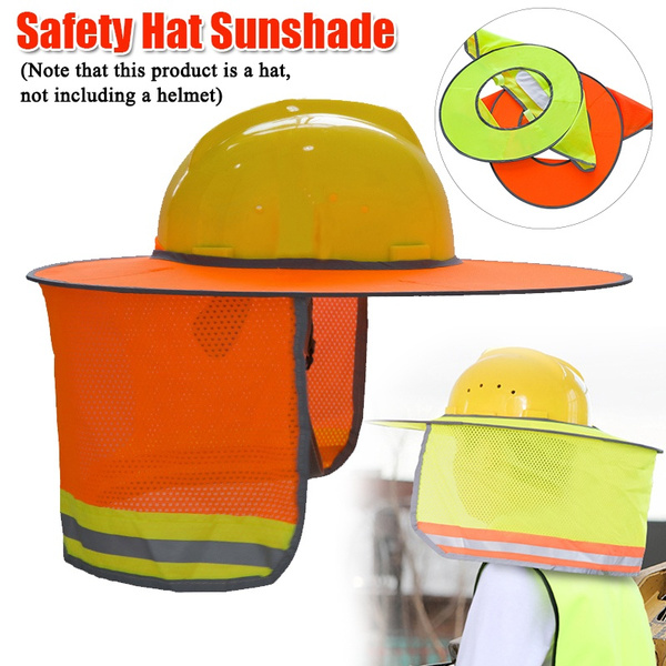 Construction Safety Reflective Hard Hat Neck Shield Helmet Sun