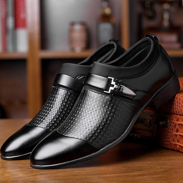 Vintage Toe Men Office Loafers Black Shoes Trendy Leather Shoes Man Heren Schoenen Men's Casual Leather Shoes(Black,Brown) | Wish