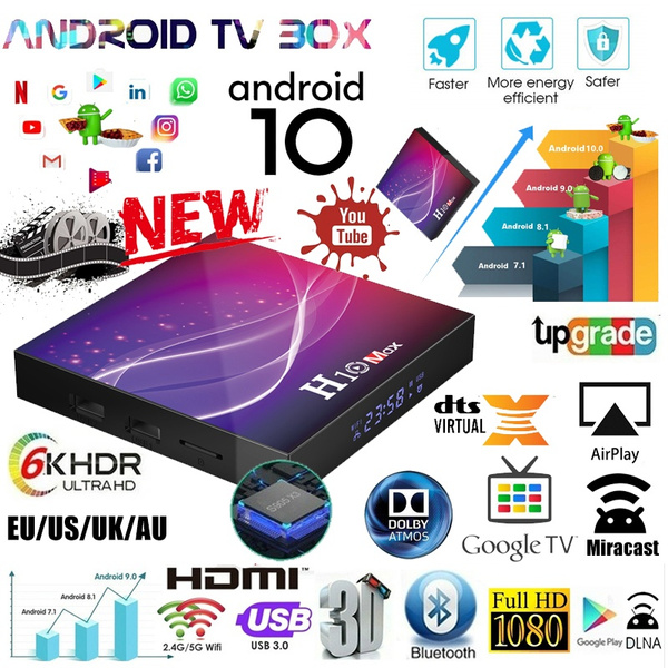 land preface Riot H10 MAX HD 6K TV Box Android 10.0 Smart 32GB 64GB TV box 2.4G WIFI BT4.0  1000M Media Player HD Media Player | Wish