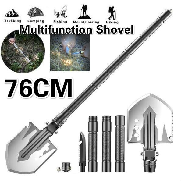 Multi-function Folding Camping Shovel Military Tactical Emergency Survival Spade 