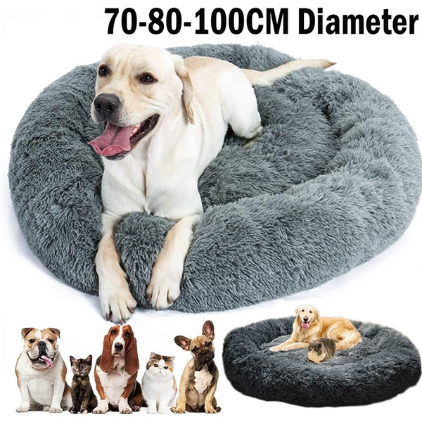 fluffy round dog bed