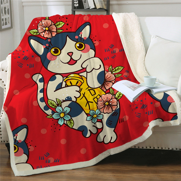 New BeddingOutlet Teacup Cat Bed Blanket Cartoon Kids Throw Bedspread Cute  Animal Sherpa Plush Blanket Cartoon Pet Bed manta Bedding | Wish
