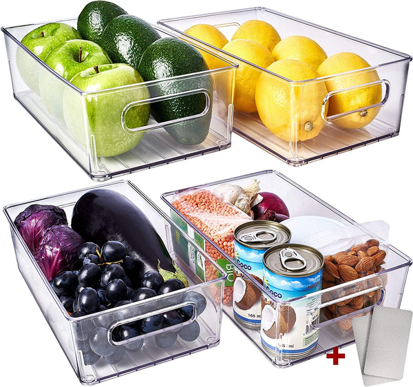 Refrigerator Organizer Bins, Clear Plastic Bins For Fridge