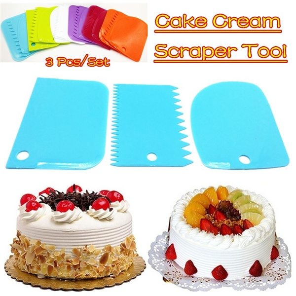 Useful Plastic Dough Icing Fondant Scraper Cake Decor Baking Pastry Cutters Tool