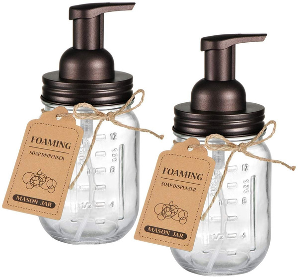 Mason Jar Foaming Soap Dispenser, Stainless Steel Foaming Soap Dispenser Bathroom Accessories