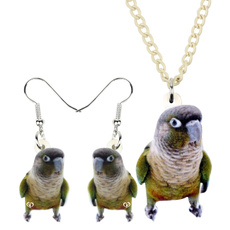 Necklace, greencheekparrot, birdsprinted, cute