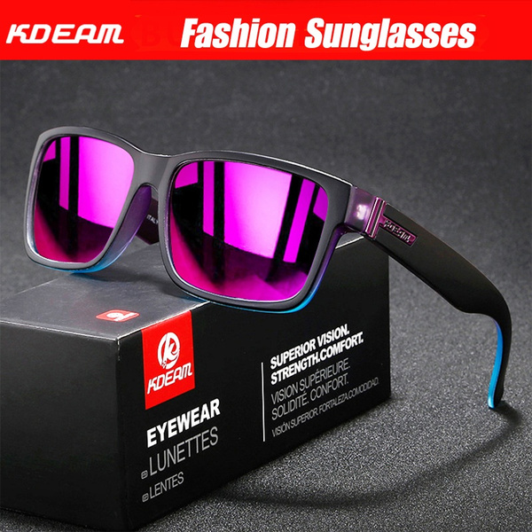 KDEAM Mirror Polarized Sunglasses for Men Ultralight Frame Square