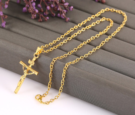 Chain Necklace, Chain, Cross Pendant, jesuscro