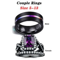 blackgoldring, Couple Rings, Engagement Wedding Ring Set, wedding ring
