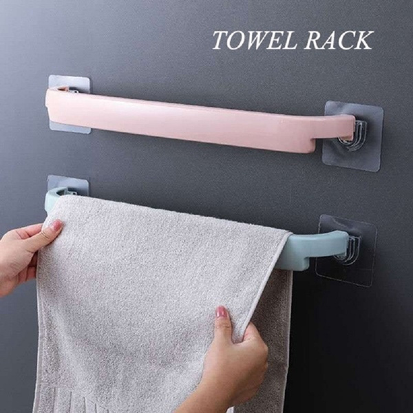 1/2/3PCS Towel Rail Rack Holder Wall Mounted Bathroom Self-adhesive ...