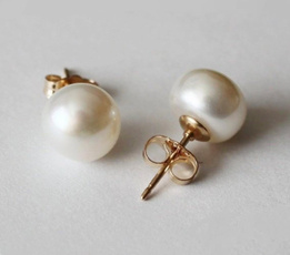 Stud Earring, pearls, Pearls Earrings, Joyería de pavo reales