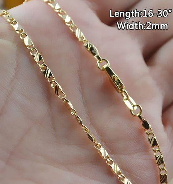 Fashion 18k Gold Chain Necklace 16-30 