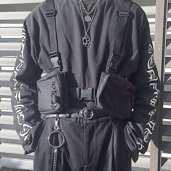 DTOWER Unisex Chest Bag Hip Hop Style Vest Crossbody Bag Fashion Chest Rig  Vest Waist Bag