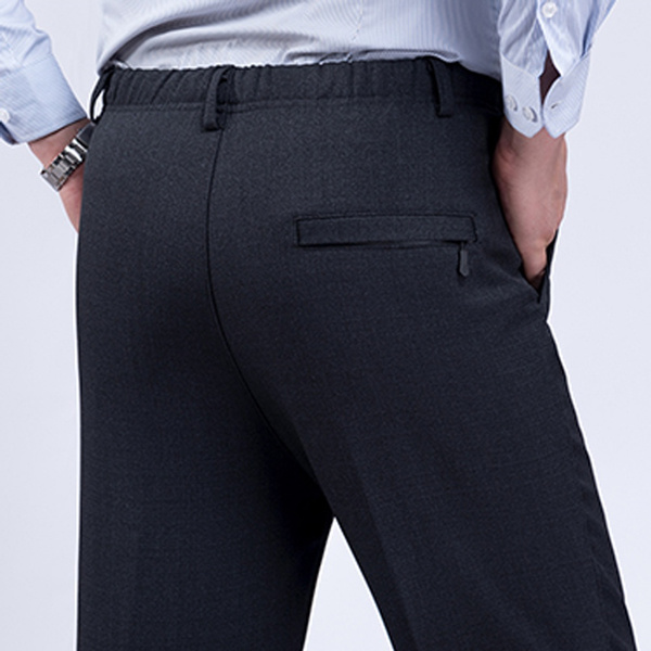 Men's Elastic Waist Pants Solid Slouch Trousers, Slash Big Pockets,  Drawstring, Loose Fit, Cotton-linen Blend | Fruugo NO