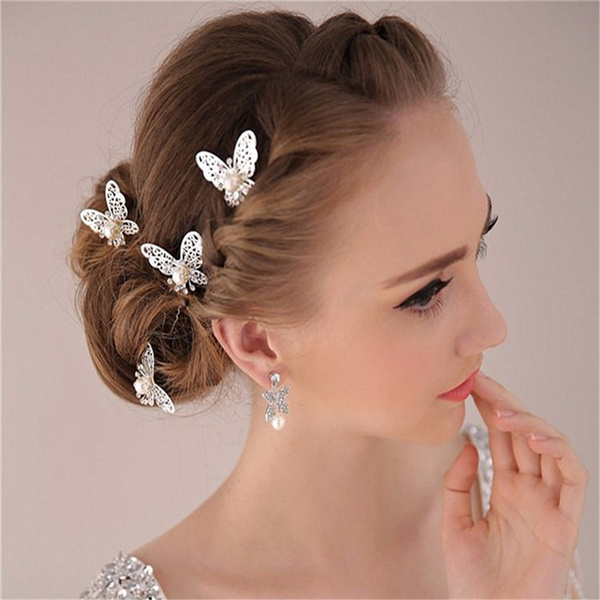 The Bride Accessories Butterfly Fork Sparkling Silver Pearl Hairpin Accessories Hair Accessory Wedding Accessories | Wish The Bride Accessories Butterfly Fork Sparkling Silver Pearl Hairpin Accessories Hair Accessory Wedding Accessories | Wish