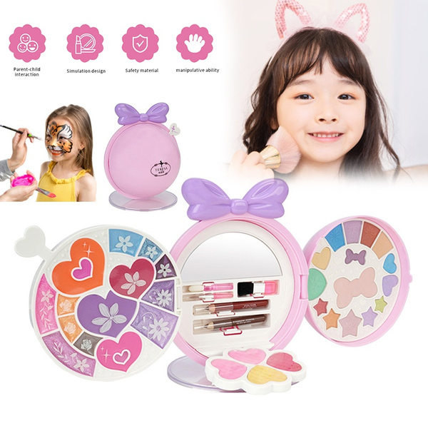 Kids Children's Makeup Set Girls Princess Makeup Box Nontoxic Cosmetics Kit Toys