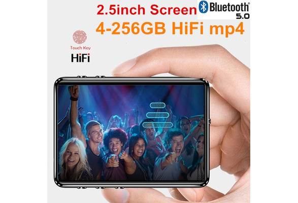 HIFI MP3 Player 4GB-256GB 5.0 Bluetooth MP4 Player 2.5 Full Screen Walkman  Touch Key MP4 FM Radio Repeater Lossless Sound Video Music Player Memory  Card