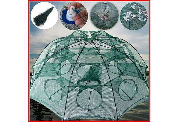 Foldable Crab Net Trap Cast Dip Cage Fishing Net for Fish Minnow