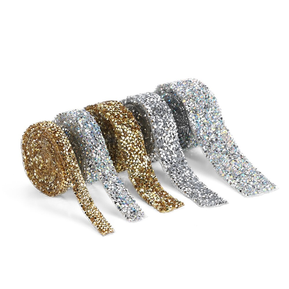 DIY K/ünstliche Diamant Mesh Wrap Roll Chain Trim Banding Applique f/ür Hochzeit Blumenarrangements HEEPDD 2,5 cm Kristall Strass Band #01