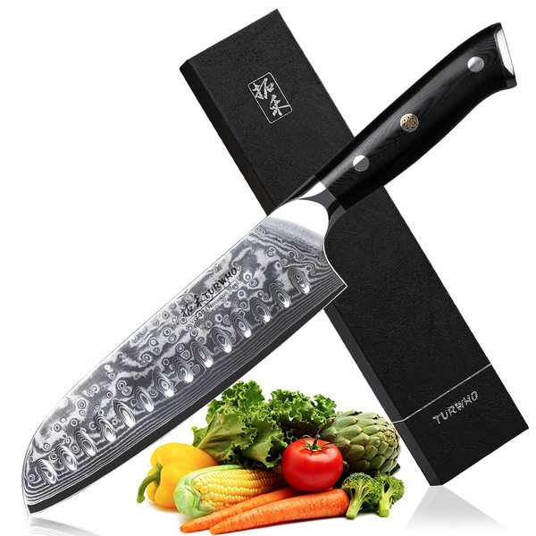 Turwho Santoku Knife 7 Inch Japanese 67 Layer Vg 10 Damascus Steel Santoku Knife Japanese Chef 3427