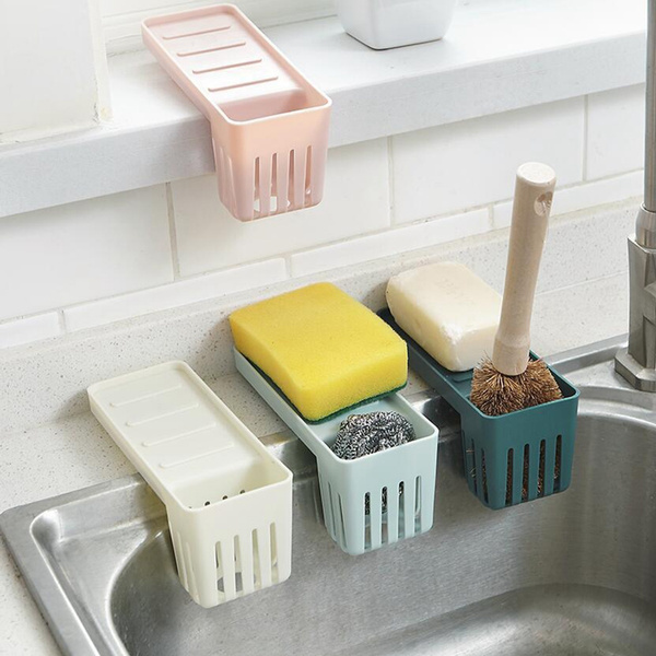 Kitchen Organiser Sink Basket Dish Cleaning Sponge Holder Soap