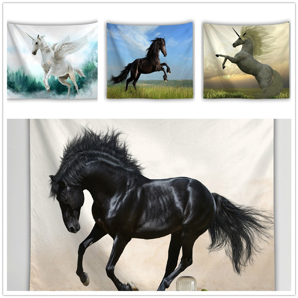 Pentium Horse Print Wall Art Tapestry Polyester Fabric Home Decor Wall Rug 