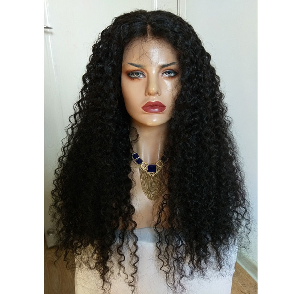 22 inch Black Afro Kinky Curly Synthetic Wig for Women Heat