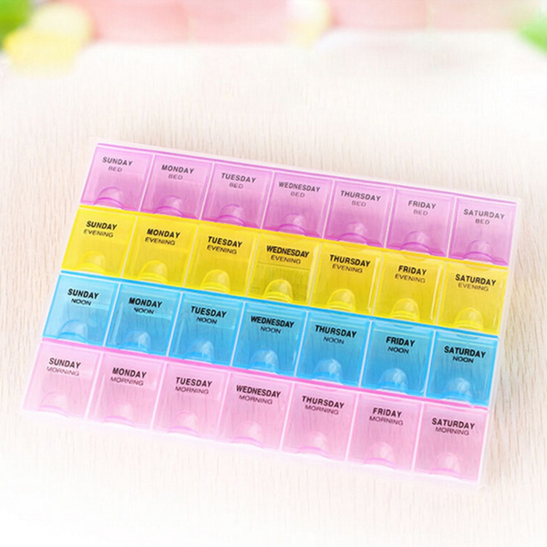 1pc Colored 7-day Weekly Pill Organizer