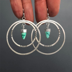 Sterling, Turquoise, wedding earrings, Head