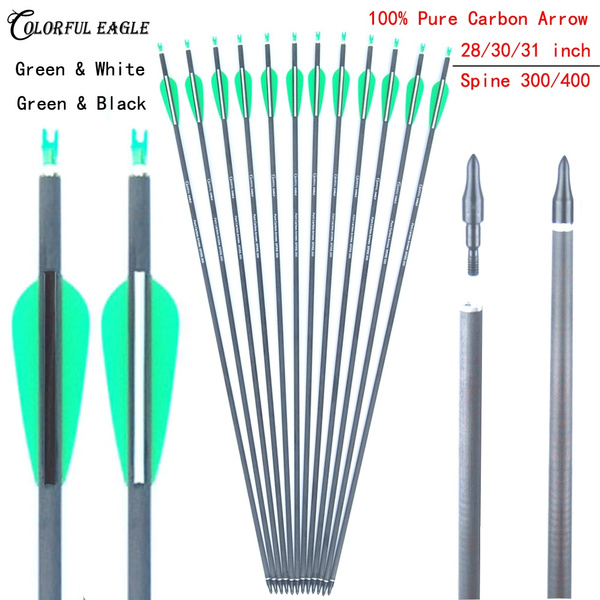 28"30"31" Archery Carbon Arrows Spine 300 400 Replaceable ArrowHeads for Hunting 