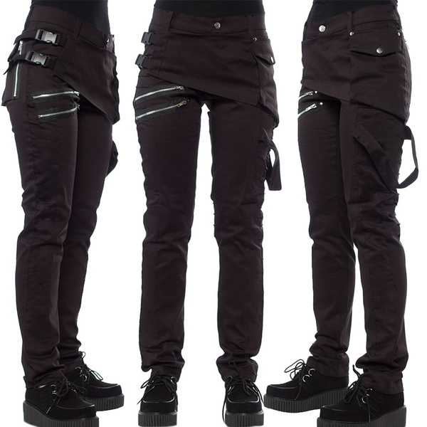 zipper black pants