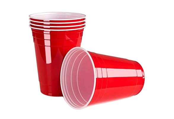 100pcs / Set Of 450ml Red Disposable Plastic Cup Party Cup Bar Restaurant  Supplies Houseware Househ