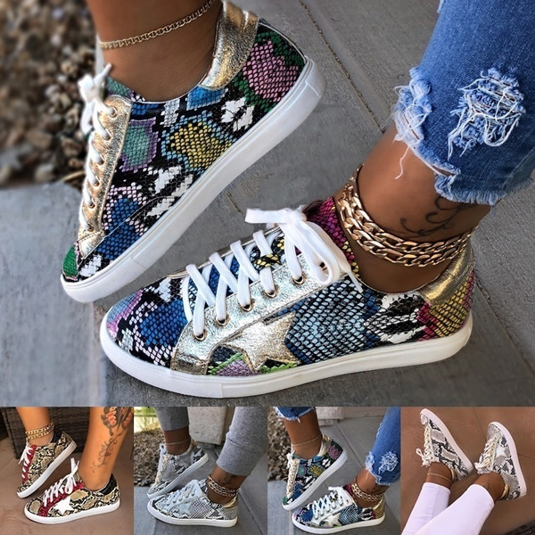 snake pattern sneakers