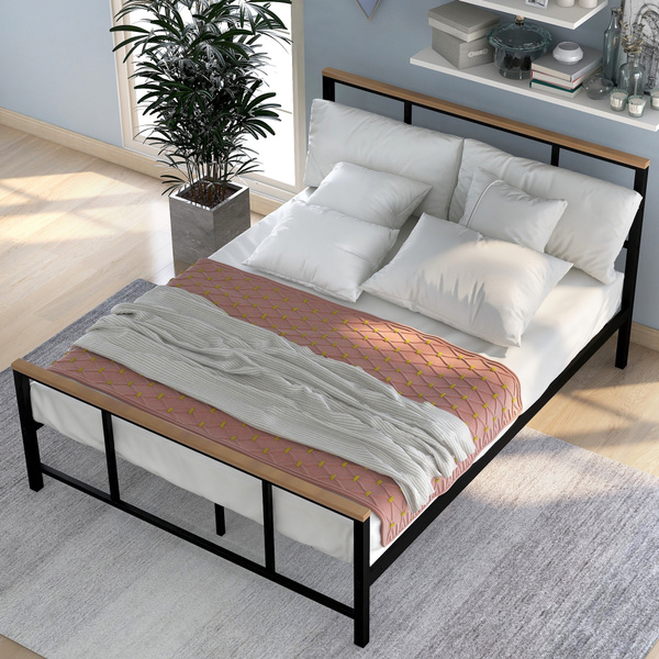Twin Full Queen Size Platform Bed Frame, Platform Metal Queen Bed Frame Foundation