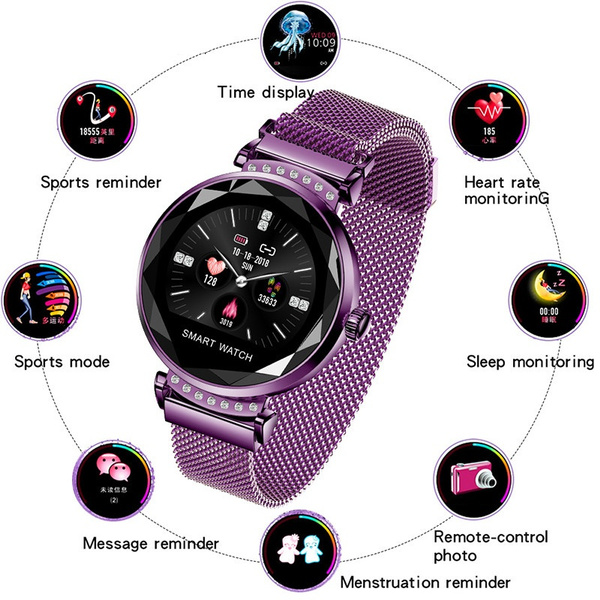 Smart Watch Women H2 Women Physiological Period Prediction Smartwatch  Android IOS Sports Ladies Watches Heart Rate Monitor | Wish