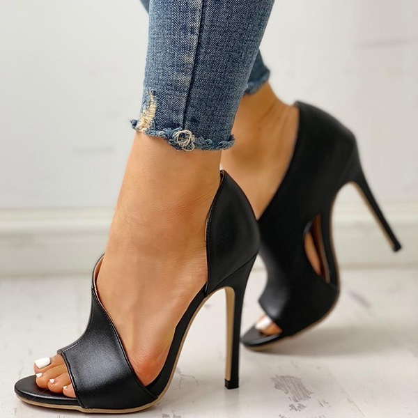 cutout peep toe heels