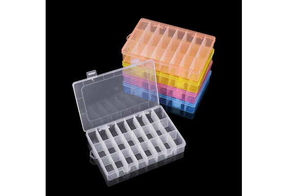 24 Grids Adjustable Plastic Jewelry Beads Accessories Storage Boxs Case  Jewelry Display Beads Earring Making Organizer Container