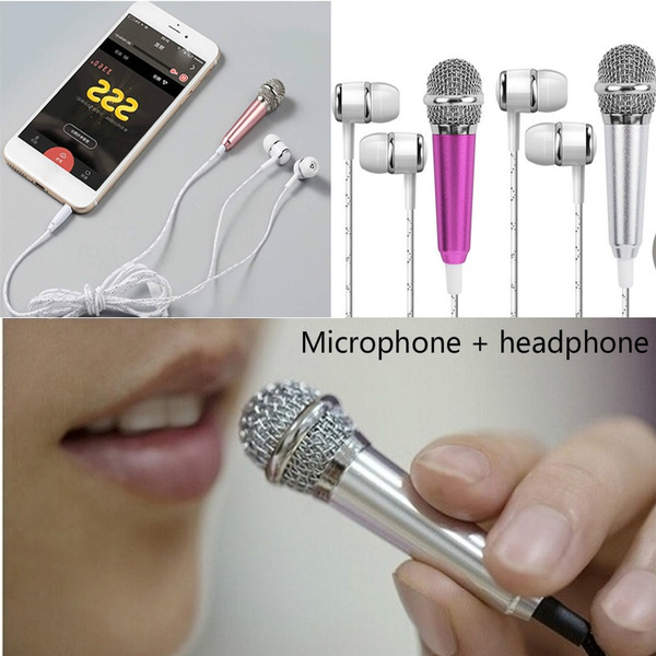 Portable Mini 3.5mm Stereo Studio Speech Mic Audio Microphone and Earphone  for Phone/Smart Phone Desktop Accessories 1pcs