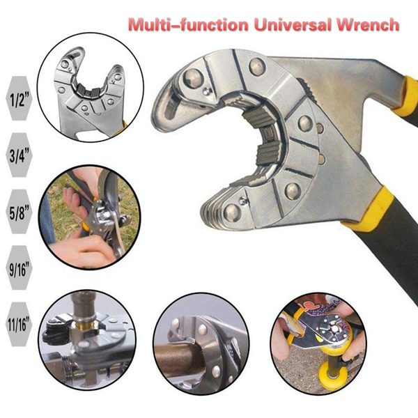 Adjustable Pin Wrench Tool Universal Stable Grip Chrome Finish