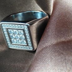 Cubic Zirconia, wedding ring, titanium, Gold Ring