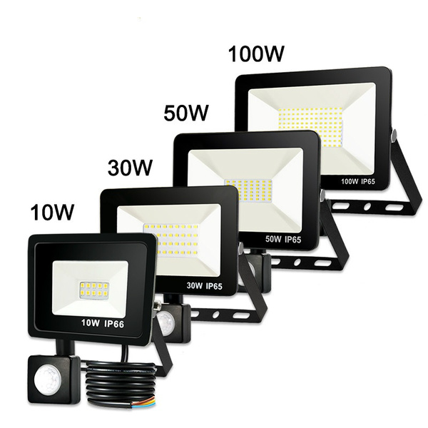 LED Flood light PIR Sensor Motion 10/20/30/50W Outdoor Security Spotlight 