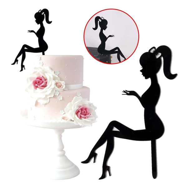 Sitting Girl Silhouette Cake Topper, Lady Silhouette - Etsy