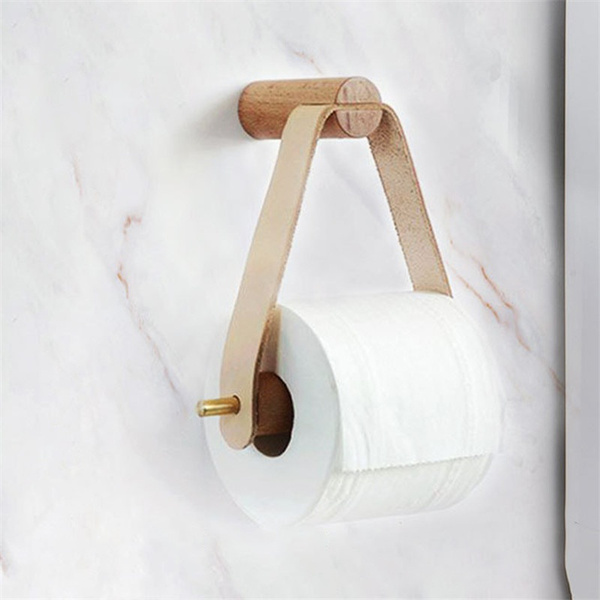 Toilet Paper Holder Wood Bathroom Toilet Tissue Paper Roll Storage