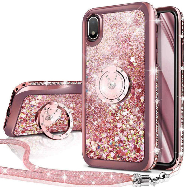 Galaxy A10E Case Galaxy A20E Case Moving Liquid Holographic Sparkle Glitter Case with Kickstand Bling Bumper with Ring Stand Slim Samsung Galaxy