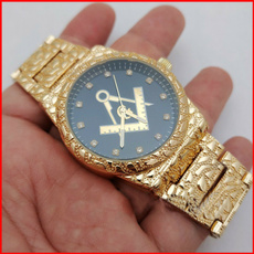 yellowgoldwatch, golden, dial, hip hop jewelry
