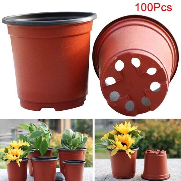 100pcs Plastic Terracotta Garden Nursery Seedlings Flower Plant Planter Pots 100pcs Plastic Terracotta Garden Nursery Seedlings Flower Plant Planter Pots