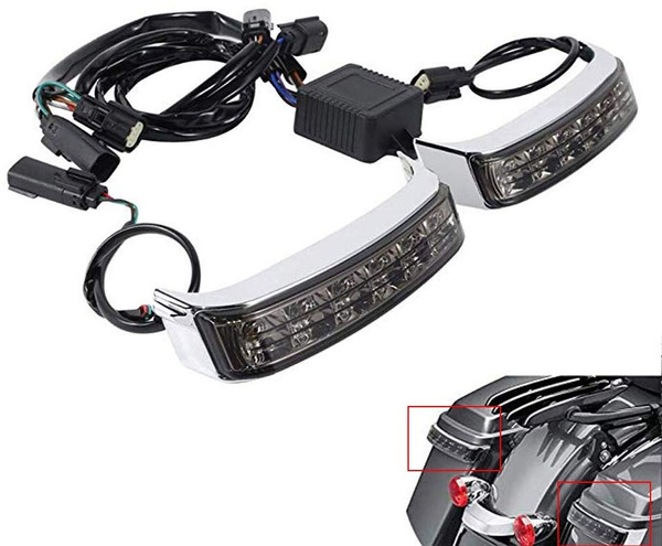 Smoke LED Saddlebag Tail Light Housing For Harley Street Glide – Brake, Turn, Run Functions