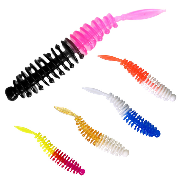 30Pcs/Box Soft Fishing Lures Plastic Worms Baits Micro Insect Soft