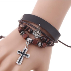 Beaded Bracelets, Beaded, Fashion, blackleatherbracelet